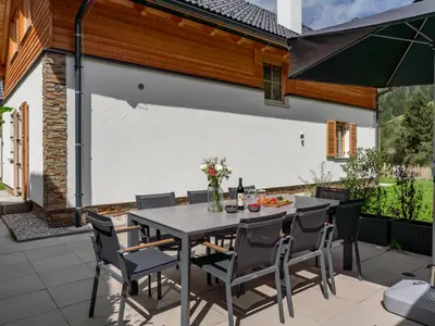 Ein Patio oder anderer Außenbereich in der Unterkunft Steier Hütte S