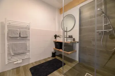 Ein Badezimmer in der Unterkunft Ferienwohnung Klugis