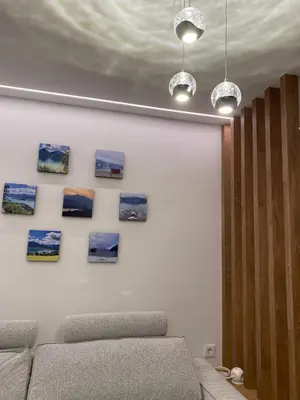 Ein Sitzbereich in der Unterkunft Seeblick 219