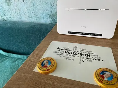 Ein Zertifikat, Auszeichnung, Logo oder anderes Dokument, das in der Unterkunft Seeblick 219 ausgestellt ist