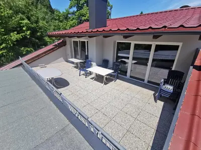 Ein Balkon oder eine Terrasse in der Unterkunft Ferienwohnungen Steinbichl