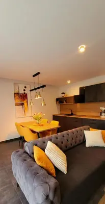 Ein Sitzbereich in der Unterkunft Noor Lux Apartments