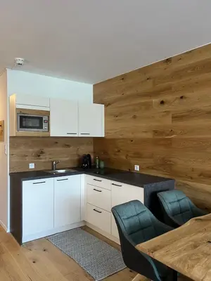 Küche/Küchenzeile in der Unterkunft Wolfgangsee Ferienappartement Seeliebe