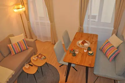 Ein Sitzbereich in der Unterkunft Apartment Austria 206 am Traunsee, Gmunden