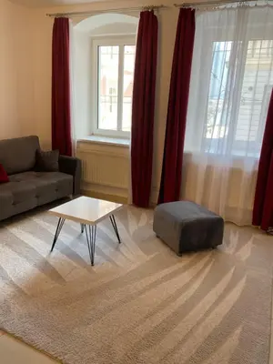 Ein Sitzbereich in der Unterkunft Das Schubert