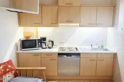 Küche/Küchenzeile in der Unterkunft Ferienwohnung Fliegenpilz