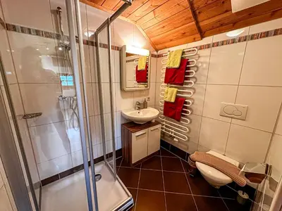 Ein Badezimmer in der Unterkunft Stoanerhof