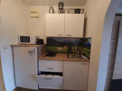Küche/Küchenzeile in der Unterkunft Ferienwohnung am Steínbrecherhof