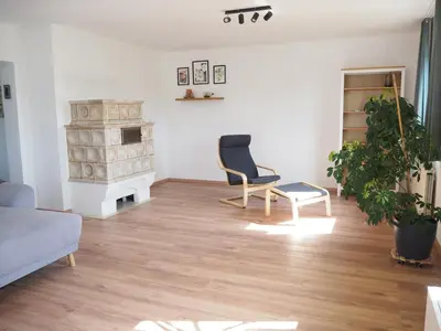 Ein Sitzbereich in der Unterkunft Ferienhaus mit Panoramablick