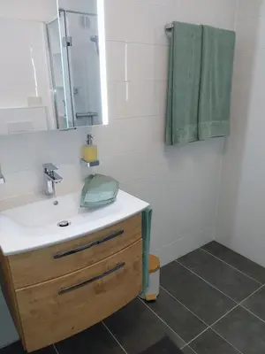 Ein Badezimmer in der Unterkunft SeenSucht
