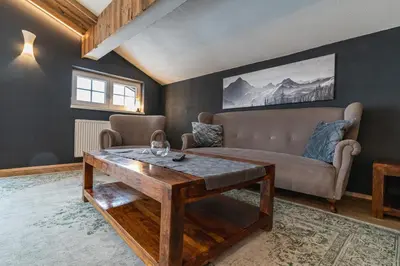 Ein Sitzbereich in der Unterkunft Landhaus Flasch