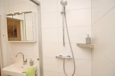 Ein Badezimmer in der Unterkunft Ferienwohnung Rudolfstraße