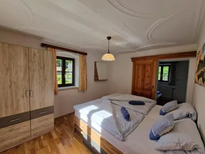 Ein Bett oder Betten in einem Zimmer der Unterkunft Ferienwohnungen Viktoria Buchegger