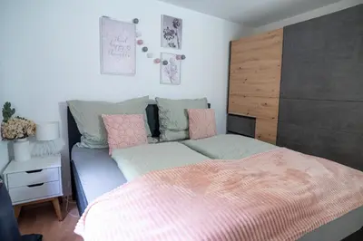 Ein Bett oder Betten in einem Zimmer der Unterkunft FarawayHomes Studio St Wolfgang #4