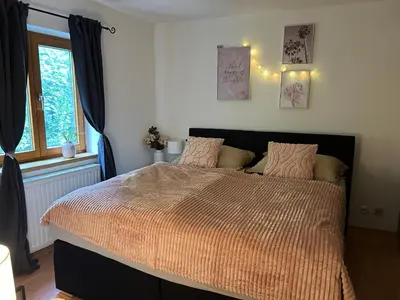 Ein Bett oder Betten in einem Zimmer der Unterkunft FarawayHomes Studio St Wolfgang #4