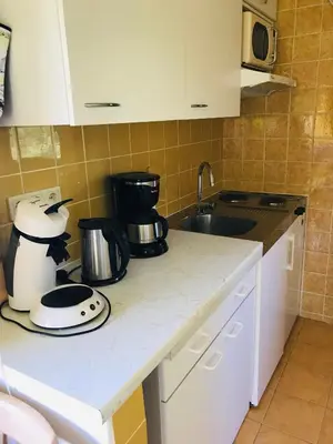 Küche/Küchenzeile in der Unterkunft Ferienwohnung am Golfplatz
