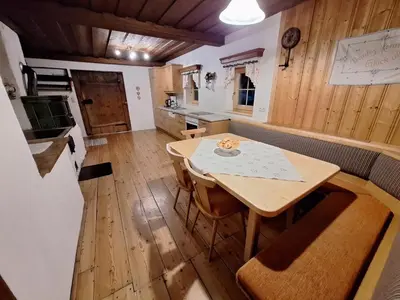 Küche/Küchenzeile in der Unterkunft Ferienhaus Hinterhabneralm