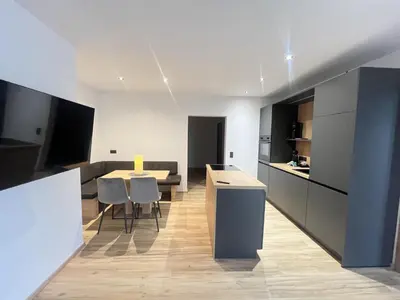 Küche/Küchenzeile in der Unterkunft Goldhirsch Aparthotel