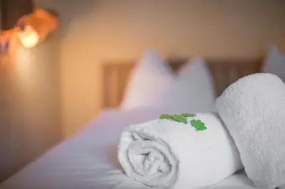Ein Bett oder Betten in einem Zimmer der Unterkunft Landhaus Josefa