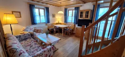 Ein Bett oder Betten in einem Zimmer der Unterkunft Ferienwohnung Hentschel in Tauplitz