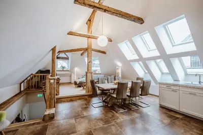 Ein Sitzbereich in der Unterkunft Apartments Altstadtflair