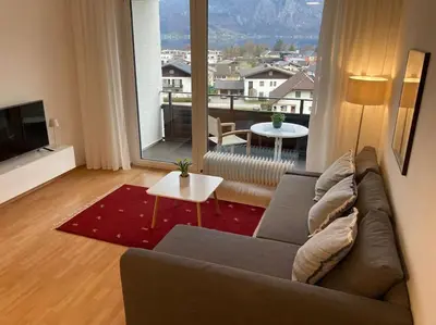 Ein Sitzbereich in der Unterkunft Appartement Traunsee