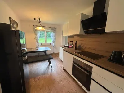 Küche/Küchenzeile in der Unterkunft Ferienwohnung Langfeld