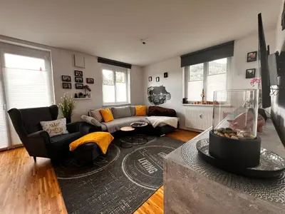 Ein Sitzbereich in der Unterkunft Wohnen am Land!