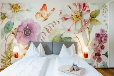 Ein Bett oder Betten in einem Zimmer der Unterkunft Das Franzl - Bett & Brot