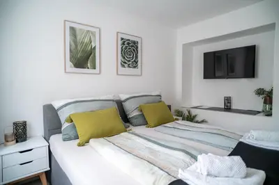 Ein Bett oder Betten in einem Zimmer der Unterkunft FarawayHomes Studio St Wolfgang #2