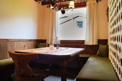 Ein Sitzbereich in der Unterkunft Ferienhaus am Schwarzerberg