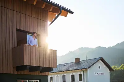 Ein allgemeiner Bergblick oder ein Berglick von des Hotels aus