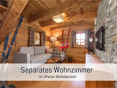Ein Sitzbereich in der Unterkunft Chalet am Oberhausberg, Region Schladming Dachstein