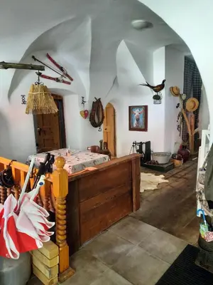 Ein Sitzbereich in der Unterkunft Gorshof