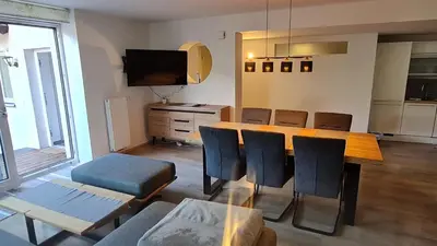 Küche/Küchenzeile in der Unterkunft Ferienwohnung Stegmühle II