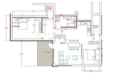 Grundriss der Unterkunft Ferienwohnung Stegmühle II