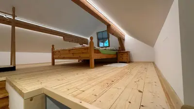 Ein Bett oder Betten in einem Zimmer der Unterkunft Seppenbauernhütte in Bad Ischl im Salzkammergut
