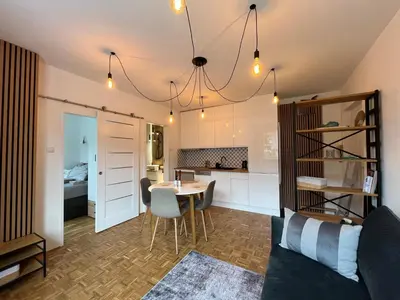 Ein Sitzbereich in der Unterkunft Wohnung in Gmunden Wochen und Monatsweise