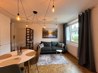 Ein Sitzbereich in der Unterkunft Wohnung in Gmunden Wochen und Monatsweise