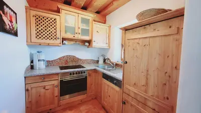 Küche/Küchenzeile in der Unterkunft Stodertraum 3 