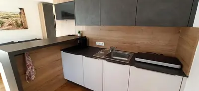 Küche/Küchenzeile in der Unterkunft RITTERTAL Altmünster Traunsee Apartment
