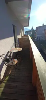 Ein Balkon oder eine Terrasse in der Unterkunft RITTERTAL Altmünster Traunsee Apartment