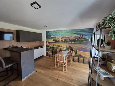 Küche/Küchenzeile in der Unterkunft RITTERTAL Altmünster Traunsee Apartment