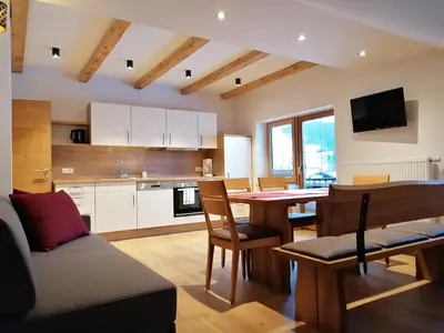 Küche/Küchenzeile in der Unterkunft Schüttbachhof Appartements