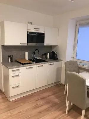 Küche/Küchenzeile in der Unterkunft Kleine feine Wohnung Gmunden City