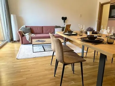 Ein Sitzbereich in der Unterkunft Murleben Top 09