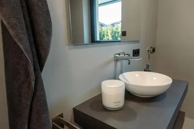 Ein Badezimmer in der Unterkunft Appartement Herzmoar