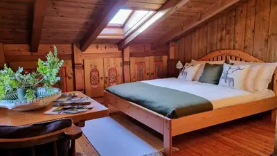 Ein Bett oder Betten in einem Zimmer der Unterkunft Chalet SonnSeitn