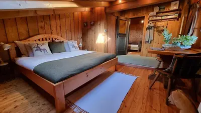 Ein Bett oder Betten in einem Zimmer der Unterkunft Chalet SonnSeitn