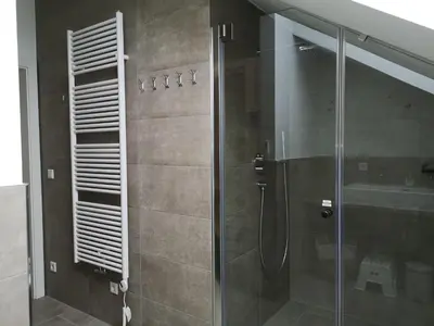 Ein Badezimmer in der Unterkunft Tauplitz Panorama Apartment, 75qm, Balkon und Sauna